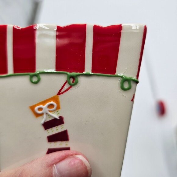 VTG Set Of 3 Holiday Food Safe Ceramic Stacking Containers Christmas Decor - Picture 9 of 16